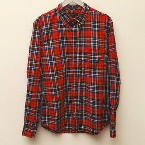 Banana Republic Untucked Fit Plaid Long Sleeve Buttoned Front Shirt Men's Size M